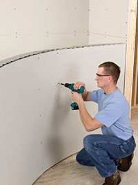 изогнутая поверхность гипсокартона